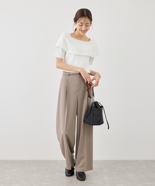 ROPE' PICNIC(ロペピクニック)の「カナパ ベルト付きワイドパンツ/セットアップ対応・UV・抗菌防臭・接触冷感(その他パンツ・レディース・ダークブラウン/ベージュ系その他2/グレー/ネイビー/グリーン系その他/ベージュ・X-SMALL/XL/L/M/S)」の21枚目の写真