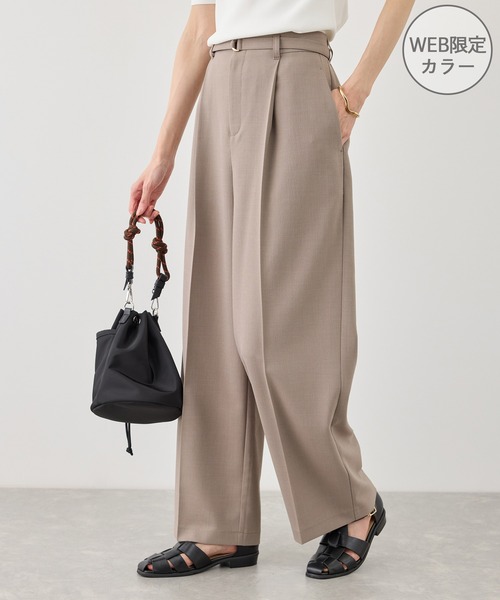 ROPE' PICNIC(ロペピクニック)の「カナパ ベルト付きワイドパンツ/セットアップ対応・UV・抗菌防臭・接触冷感(その他パンツ・レディース・ダークブラウン/ベージュ系その他2/グレー/ネイビー/グリーン系その他/ベージュ・X-SMALL/XL/L/M/S)」の22枚目の写真