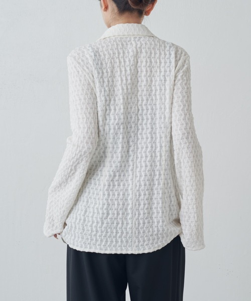 Lui's（ルイス）の「ポコポコレースシアーシャツ（シャツ/ブラウス・レディース・ブラック/チャコールグレー/オフホワイト・FREE）」の19枚目の写真