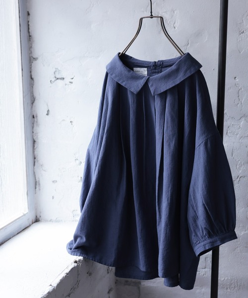 soulberry（ソウルベリー）の「かさね襟のブラウス（シャツ/ブラウス・レディース・ネイビー・5L/4L/3L/LL/L/M）」の12枚目の写真