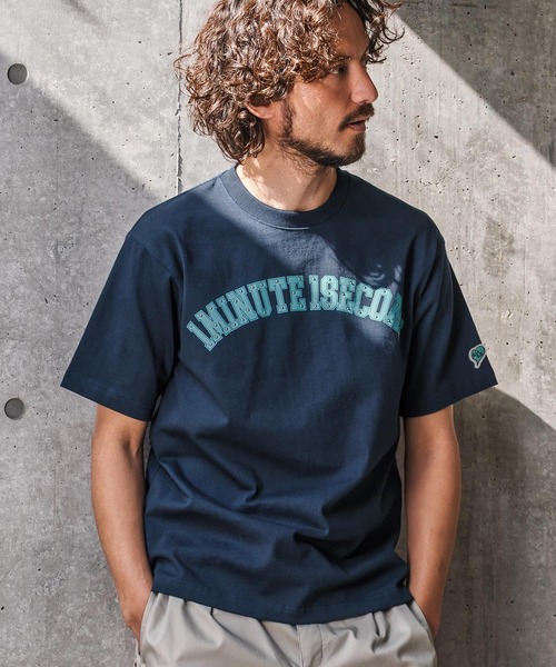 1minute 1second(ワンミニットワンセカンド)の「mt10281-print & metal stone cut&sewn (USA cotton) カットソー(1M26N270)(Tシャツ/カットソー・メンズ・ネイビー/ホワイト/ブラック・XL/L/M/S)」の5枚目の写真