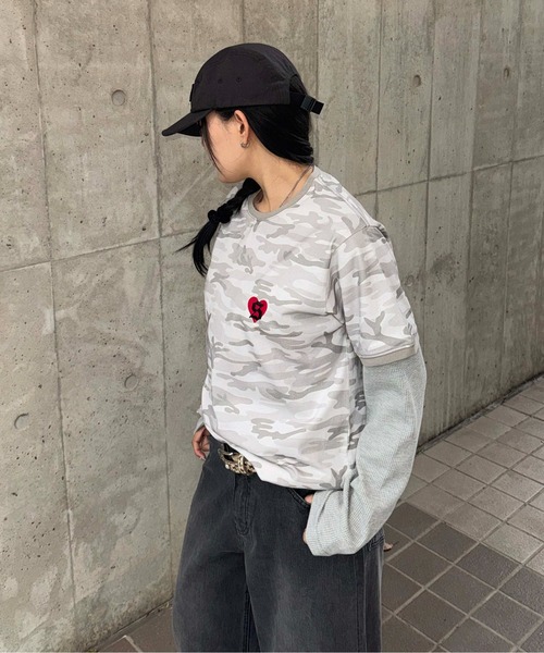 sedacle(セダクル)の「迷彩ロゴリンガーTEE(Tシャツ/カットソー・レディース・ブラック/オフホワイト/ピンク・LARGE/MEDIUM/SMALL)」の8枚目の写真