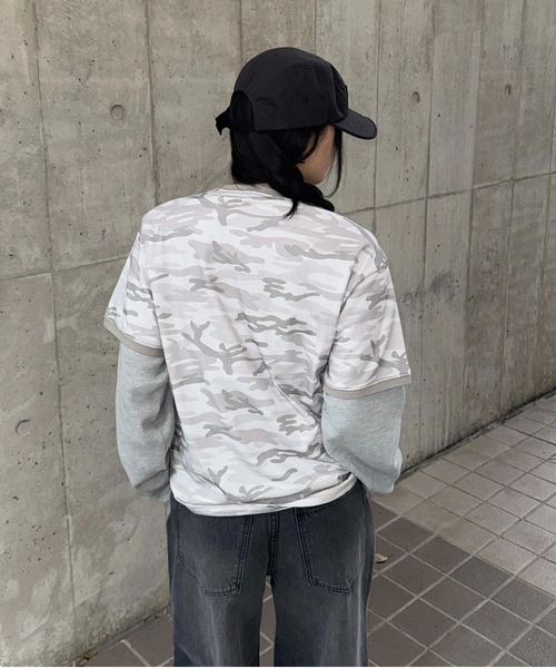 sedacle(セダクル)の「迷彩ロゴリンガーTEE(Tシャツ/カットソー・レディース・ブラック/オフホワイト/ピンク・LARGE/MEDIUM/SMALL)」の9枚目の写真