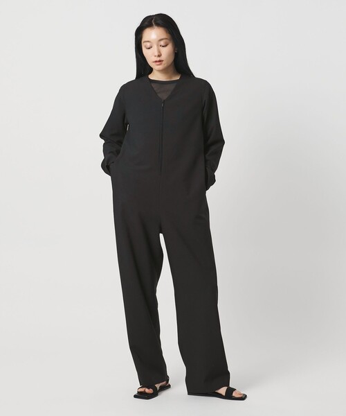 MARW UNITED ARROWS＞フロントジップ Vネック オールインワン（つなぎ