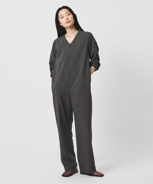 MARW UNITED ARROWS(マルゥ ユナイテッドアローズ)の「<MARW UNITED ARROWS>フロントジップ Vネック オールインワン(つなぎ/オールインワン・レディース・ブラック/ダークグレー・36/38)」の3枚目の写真