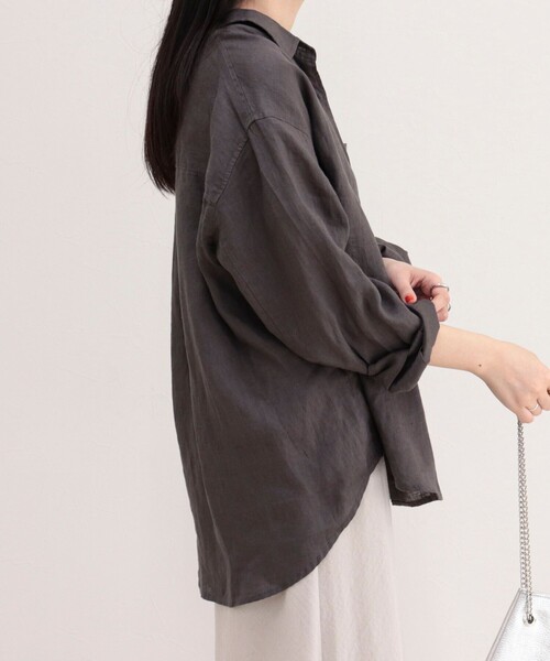 fredy emue(フレディエミュ)の「LINEN100 2WAYカシュクールシャツ(シャツ/ブラウス・レディース・ブルー系その他/チャコールグレー/ベージュ/ベビーピンク/ベージュ系その他・38)」の16枚目の写真