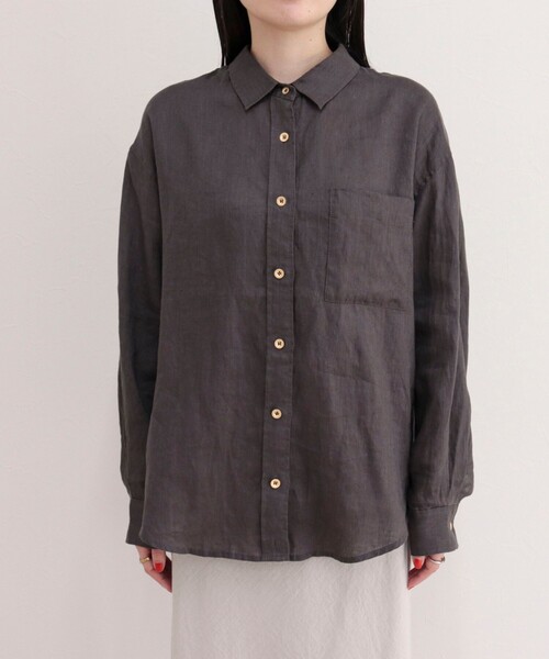 fredy emue(フレディエミュ)の「LINEN100 2WAYカシュクールシャツ(シャツ/ブラウス・レディース・ブルー系その他/チャコールグレー/ベージュ/ベビーピンク/ベージュ系その他・38)」の17枚目の写真