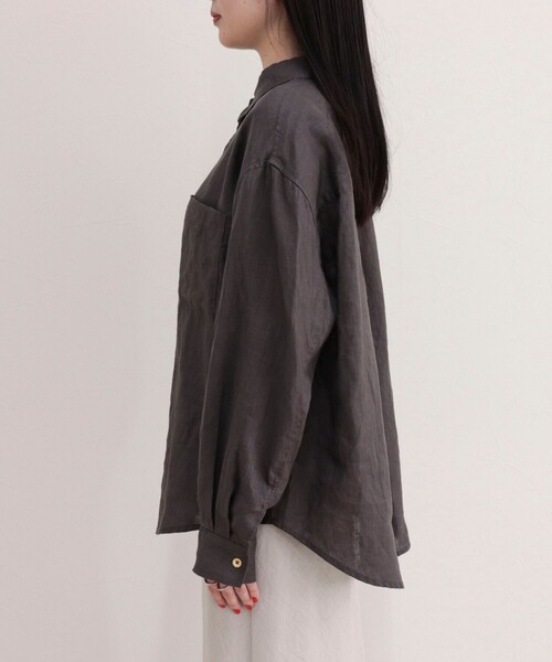 fredy emue(フレディエミュ)の「LINEN100 2WAYカシュクールシャツ(シャツ/ブラウス・レディース・ブルー系その他/チャコールグレー/ベージュ/ベビーピンク/ベージュ系その他・38)」の18枚目の写真