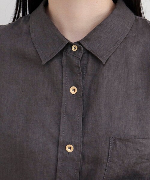 fredy emue(フレディエミュ)の「LINEN100 2WAYカシュクールシャツ(シャツ/ブラウス・レディース・ブルー系その他/チャコールグレー/ベージュ/ベビーピンク/ベージュ系その他・38)」の21枚目の写真