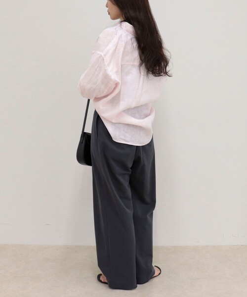 fredy emue(フレディエミュ)の「LINEN100 2WAYカシュクールシャツ(シャツ/ブラウス・レディース・ブルー系その他/チャコールグレー/ベージュ/ベビーピンク/ベージュ系その他・38)」の9枚目の写真