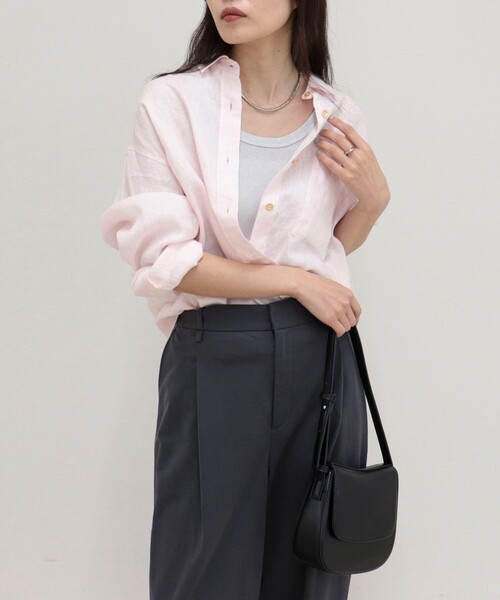 fredy emue(フレディエミュ)の「LINEN100 2WAYカシュクールシャツ(シャツ/ブラウス・レディース・ブルー系その他/チャコールグレー/ベージュ/ベビーピンク/ベージュ系その他・38)」の10枚目の写真
