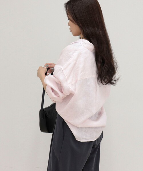 fredy emue(フレディエミュ)の「LINEN100 2WAYカシュクールシャツ(シャツ/ブラウス・レディース・ブルー系その他/チャコールグレー/ベージュ/ベビーピンク/ベージュ系その他・38)」の11枚目の写真