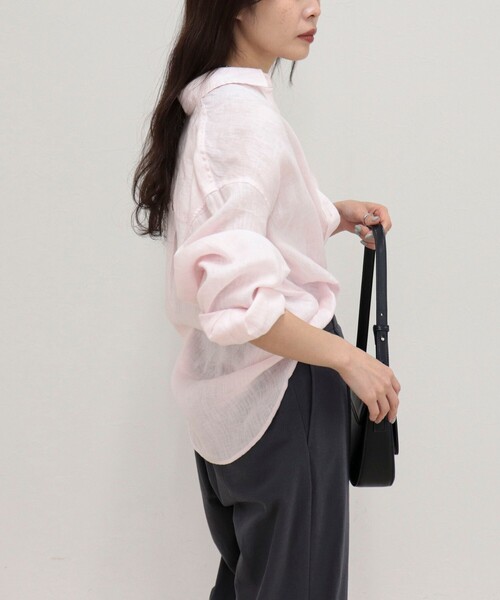fredy emue(フレディエミュ)の「LINEN100 2WAYカシュクールシャツ(シャツ/ブラウス・レディース・ブルー系その他/チャコールグレー/ベージュ/ベビーピンク/ベージュ系その他・38)」の12枚目の写真