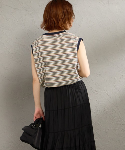 UNIVERSAL OVERALL（ユニバーサルオーバーオール）の「[UNIVERSAL OVERALL/ユニバーサルオーバーオール] 別注 ワンポイントロゴ刺繍 ノースリーブカットソー（Tシャツ/カットソー・レディース・ブラック系/ベージュ系/ホワイト/ブラウン系/ブラック・F）」の20枚目の写真