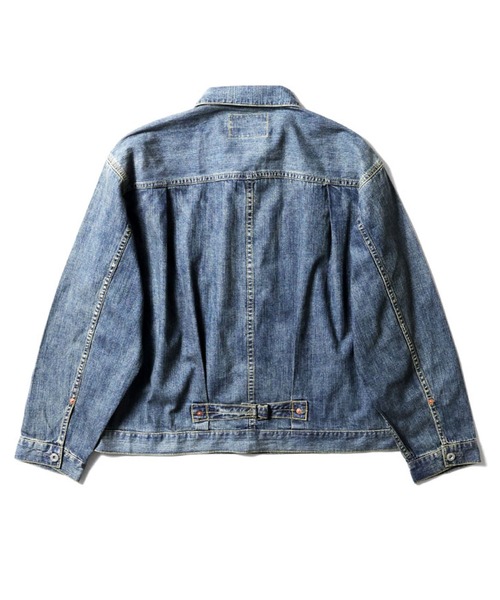 HOUSTON（ヒューストン）の「HOUSTON ヒューストン USA COTTON DENIM SHIRT JACKET USAコットン デニム シャツジャケット トラッカージャケット（デニムジャケット・メンズ・ワンウォッシュ/ライトインディゴブルー/インディゴブルー・XXL/XL/L/M）」の5枚目の写真