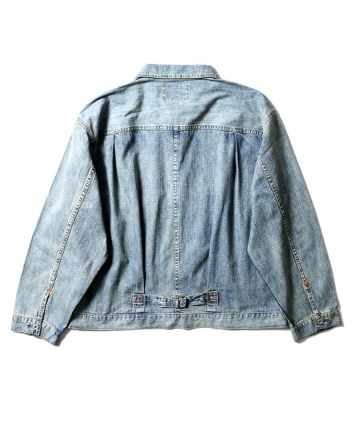 HOUSTON（ヒューストン）の「HOUSTON ヒューストン USA COTTON DENIM SHIRT JACKET USAコットン デニム シャツジャケット トラッカージャケット（デニムジャケット・メンズ・ワンウォッシュ/ライトインディゴブルー/インディゴブルー・XXL/XL/L/M）」の7枚目の写真