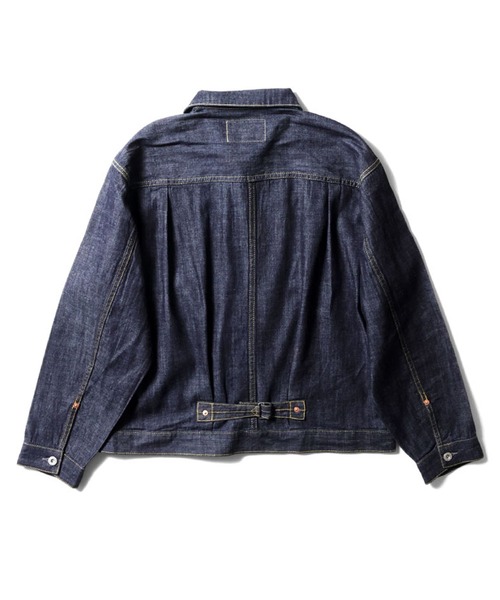 HOUSTON（ヒューストン）の「HOUSTON ヒューストン USA COTTON DENIM SHIRT JACKET USAコットン デニム シャツジャケット トラッカージャケット（デニムジャケット・メンズ・ワンウォッシュ/ライトインディゴブルー/インディゴブルー・XXL/XL/L/M）」の9枚目の写真