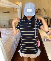 【26年春夏新作】裾フリルボーダーラガーTワンピース