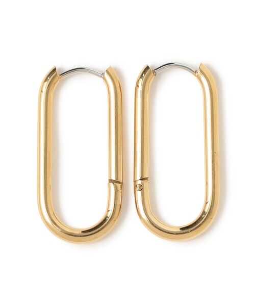 Ray BEAMS（レイビームス）の「ステンレス ロング オーバル フープ ピアス（ピアス（両耳用）・レディース・ゴールド/シルバー・ONE SIZE）」の2枚目の写真