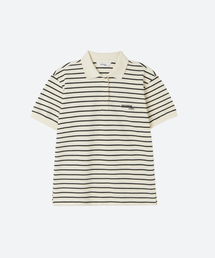 MOONSUN（ムーンサン）の「M.C UNISEX, Stripe PK Half Shirt / Ivory（ポロシャツ）」
