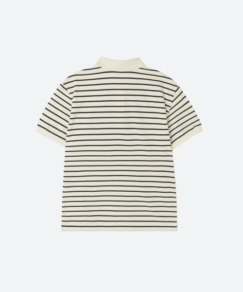 MOONSUN（ムーンサン）の「M.C UNISEX, Stripe PK Half Shirt / Ivory（ポロシャツ・レディース・その他・SMALL/MEDIUM/LARGE）」の2枚目の写真