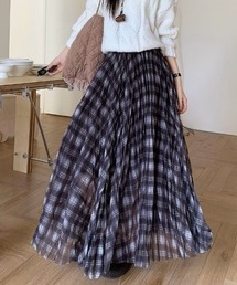 ロングチェック柄スカート