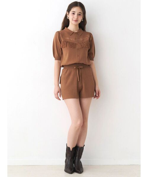 CALNAMUR(カルナムール)の「ウエスタンディティールニットトップス(ニット/セーター・レディース・ブラウン/チャコールグレー/ブルー・FREE)」の10枚目の写真