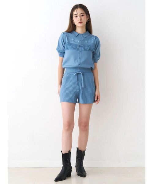 CALNAMUR(カルナムール)の「ウエスタンディティールニットトップス(ニット/セーター・レディース・ブラウン/チャコールグレー/ブルー・FREE)」の13枚目の写真