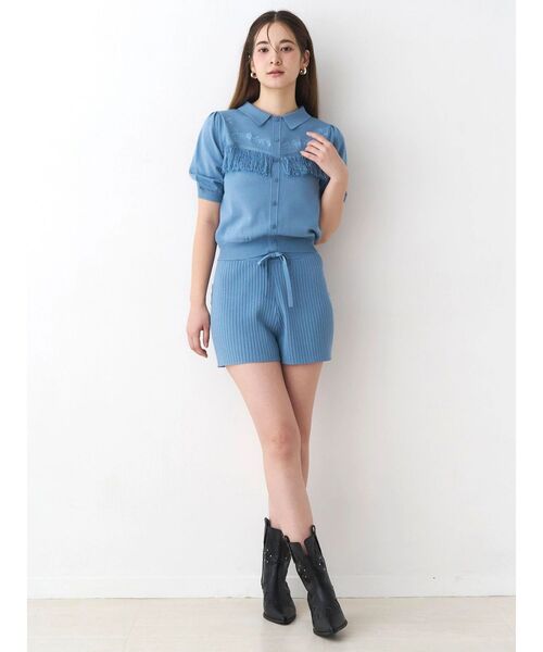 CALNAMUR(カルナムール)の「ウエスタンディティールニットトップス(ニット/セーター・レディース・ブラウン/チャコールグレー/ブルー・FREE)」の14枚目の写真