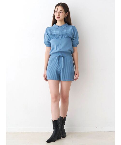 CALNAMUR(カルナムール)の「ウエスタンディティールニットトップス(ニット/セーター・レディース・ブラウン/チャコールグレー/ブルー・FREE)」の15枚目の写真