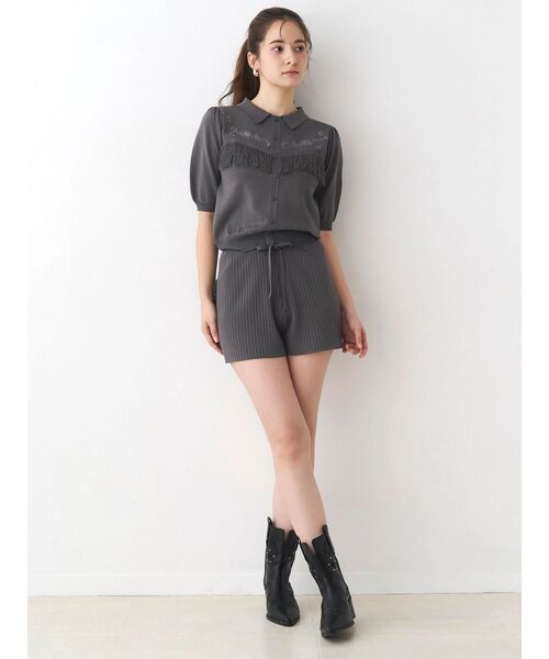 CALNAMUR(カルナムール)の「ウエスタンディティールニットトップス(ニット/セーター・レディース・ブラウン/チャコールグレー/ブルー・FREE)」の20枚目の写真