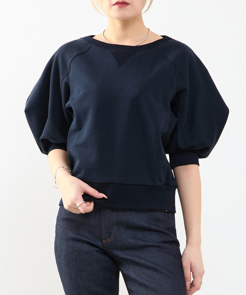 SOFFITTO（ソフィット）の「袖ボリュームスウェット（スウェット・レディース・ブラック/オフホワイト/トップグレー・FREE）」の2枚目の写真