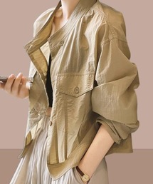 《日焼け・冷房対策にも◎》ノーカラーシアーライトジャケット 春夏