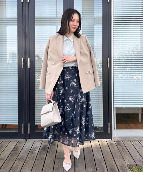 couture brooch(クチュールブローチ)の「【通勤・洗える】配色ダブルカラー ブラウス(シャツ/ブラウス・レディース・グリーン系/ダークグレー/ネイビー・36/38/40/42)」の12枚目の写真