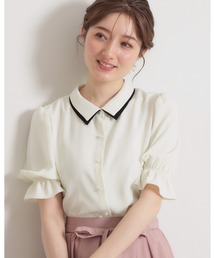 couture brooch（クチュールブローチ）の「【通勤・洗える】配色ダブルカラー ブラウス（シャツ/ブラウス）」