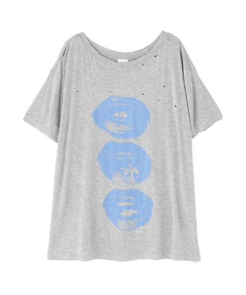 ROYAL FLASH（ロイヤルフラッシュ）の「MITSUKI/ミツキ/N Lip T-shirt（Tシャツ/カットソー・レディース・グレー/ホワイト・F）」の19枚目の写真
