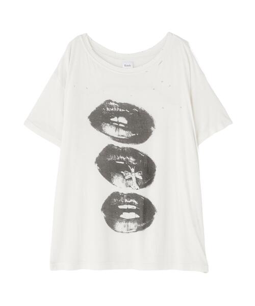 ROYAL FLASH（ロイヤルフラッシュ）の「MITSUKI/ミツキ/N Lip T-shirt（Tシャツ/カットソー・レディース・グレー/ホワイト・F）」の16枚目の写真