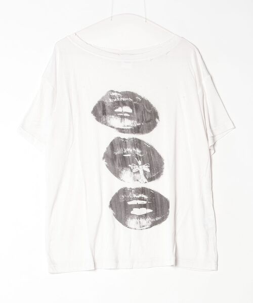 ROYAL FLASH（ロイヤルフラッシュ）の「MITSUKI/ミツキ/N Lip T-shirt（Tシャツ/カットソー・レディース・グレー/ホワイト・F）」の6枚目の写真