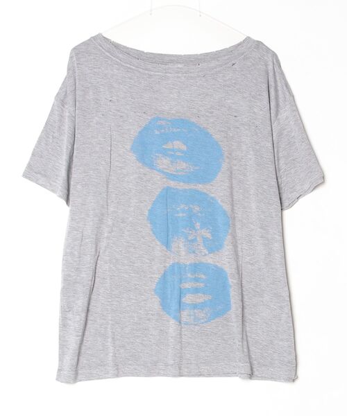 ROYAL FLASH（ロイヤルフラッシュ）の「MITSUKI/ミツキ/N Lip T-shirt（Tシャツ/カットソー・レディース・グレー/ホワイト・F）」の7枚目の写真