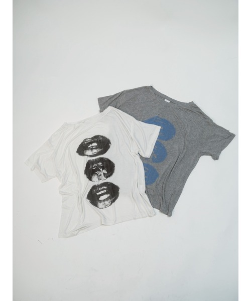 ROYAL FLASH（ロイヤルフラッシュ）の「MITSUKI/ミツキ/N Lip T-shirt（Tシャツ/カットソー・レディース・グレー/ホワイト・F）」の5枚目の写真