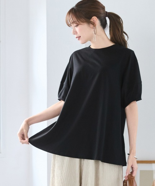SMILE LAND(スマイルランド)の「<大きいサイズ>【汗染みしにくい】ランタンスリーブチュニック(その他トップス・レディース・オリーブ/ピンク系/ブラック・LL/L/3L/5L/4L)」の2枚目の写真