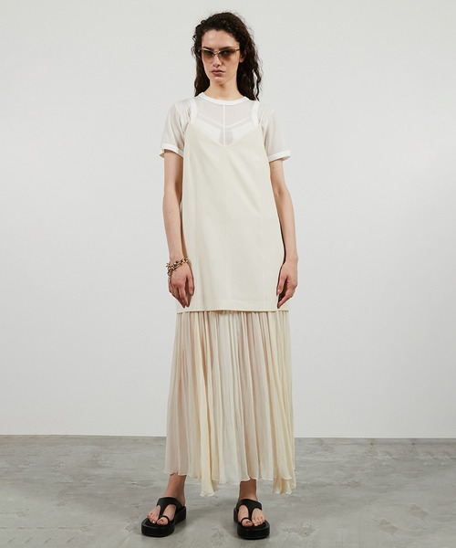 PRANK PROJECT(プランクプロジェクト)の「【2026Summer Pre-Order】コントラストファブリックキャミドレス / Contrast Fabric Cami Dress(ワンピース・レディース・ホワイト/ブラック・36/38)」の1枚目の写真