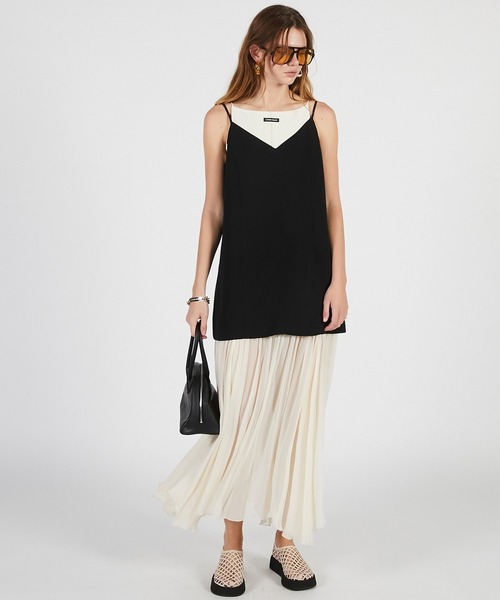 PRANK PROJECT(プランクプロジェクト)の「【2026Summer Pre-Order】コントラストファブリックキャミドレス / Contrast Fabric Cami Dress(ワンピース・レディース・ホワイト/ブラック・36/38)」の5枚目の写真