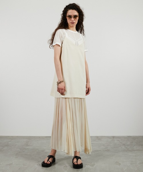 PRANK PROJECT(プランクプロジェクト)の「コントラストファブリックキャミドレス / Contrast Fabric Cami Dress(ワンピース・レディース・ホワイト/ブラック・36/38)」の5枚目の写真