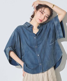 Gready Brilliant（グレディブリリアン）の「シアーデニム５分袖シャツ（シャツ/ブラウス）」