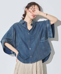 Gready Brilliant（グレディブリリアン）の「シアーデニム５分袖シャツ（シャツ/ブラウス）」