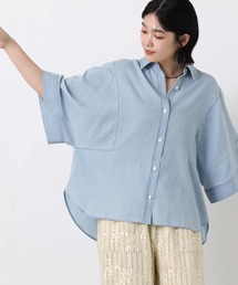 Gready Brilliant（グレディブリリアン）の「シアーデニム５分袖シャツ（シャツ/ブラウス）」