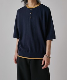 Lui's | レイヤードヘンリーショートスリーブTシャツ(Tシャツ/カットソー)