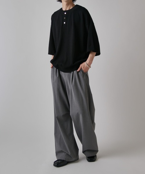 Lui's(ルイス)の「レイヤードヘンリーショートスリーブTシャツ(Tシャツ/カットソー・メンズ・ブラック/ブラウン/ネイビー・S/M)」の11枚目の写真