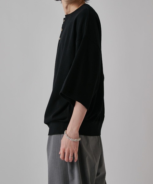 Lui's(ルイス)の「レイヤードヘンリーショートスリーブTシャツ(Tシャツ/カットソー・メンズ・ブラック/ブラウン/ネイビー・S/M)」の8枚目の写真